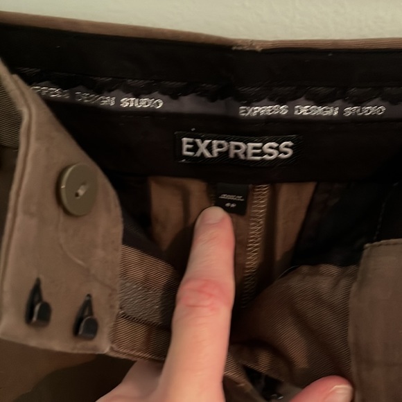 Express Design Studio - Wide leg dark tan/brown size 8R pants - Picture 3 of 5